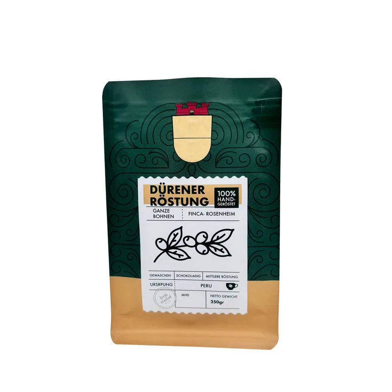 250g Coffee Bag with Resealable Zipper - Mini Coffee Bean Packaging Pouch for Small Batch — detail view