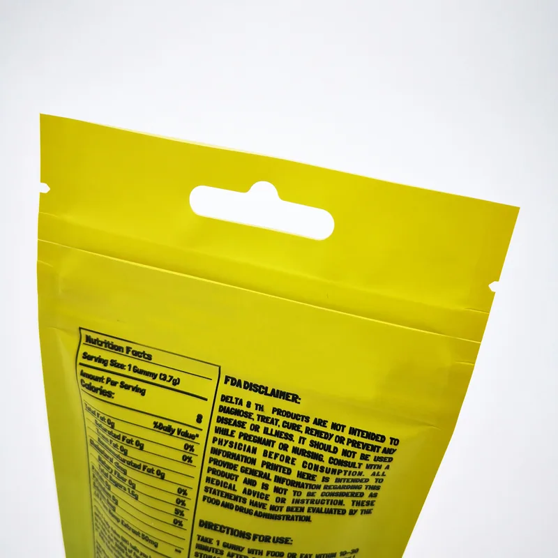 Child Resistant Stand Up Pouch - Child Safe CR Stand Up Packaging Bag — detail view