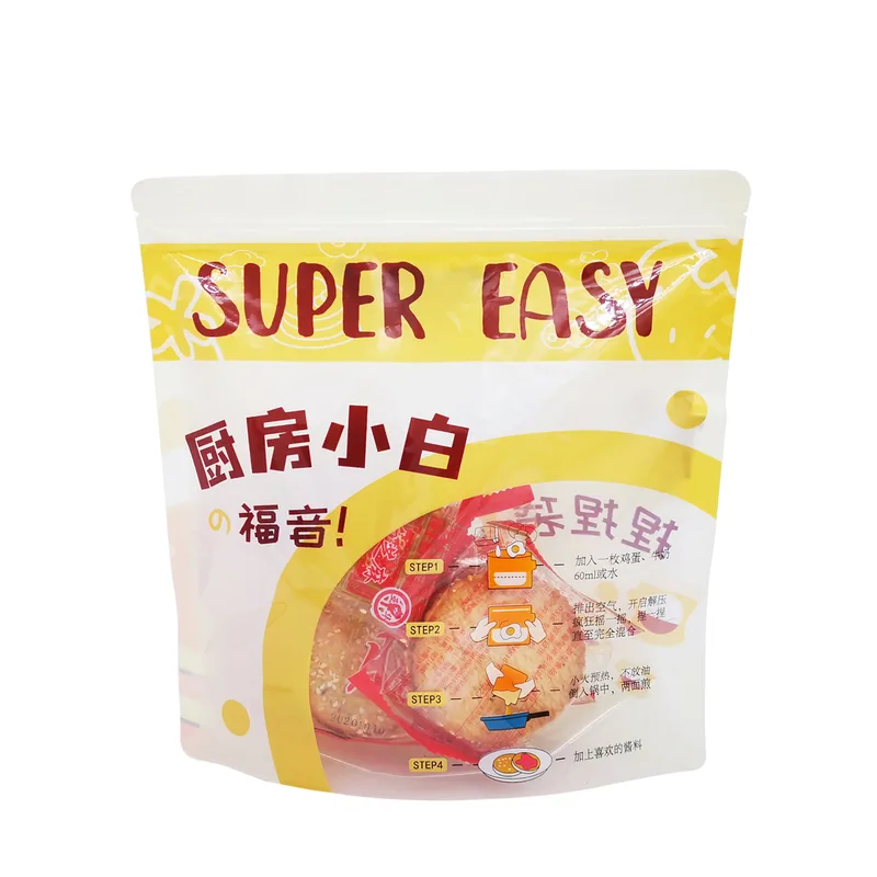 Clear Stand Up Pouch with Resealable Zipper - High Barrier Stand Up Packaging Bag — detail view