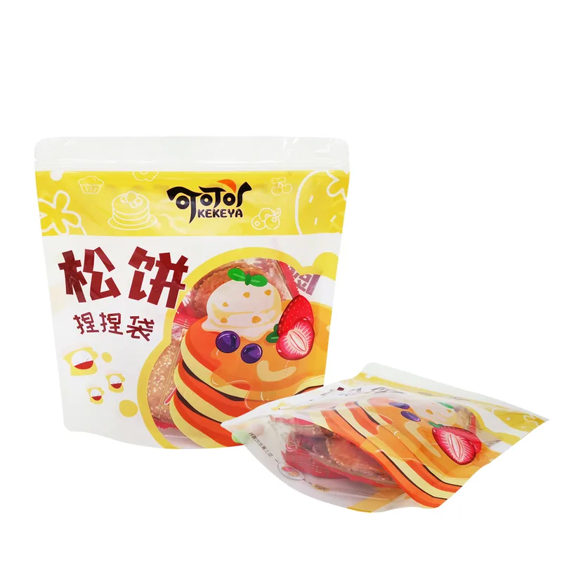 Clear Stand Up Pouch with Resealable Zipper - High Barrier Stand Up Packaging Bag — detail view