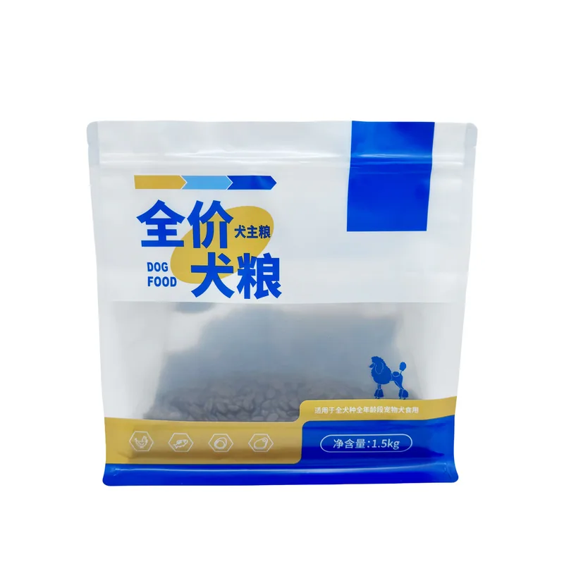 Clear Window Pet Food Pouches - Retail Ready Dog/Cat Food Packaging Bags — detail view
