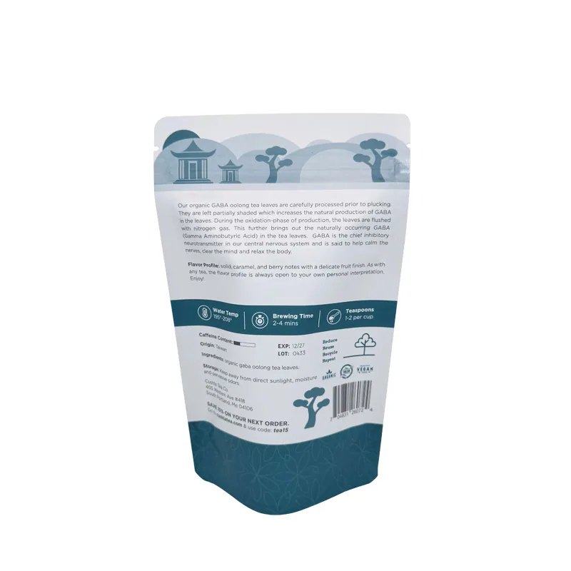 Green Tea Packaging Bag - Light Proof Fresh Lock Green Tea Leaf Pouch for Premium Tea — detail view