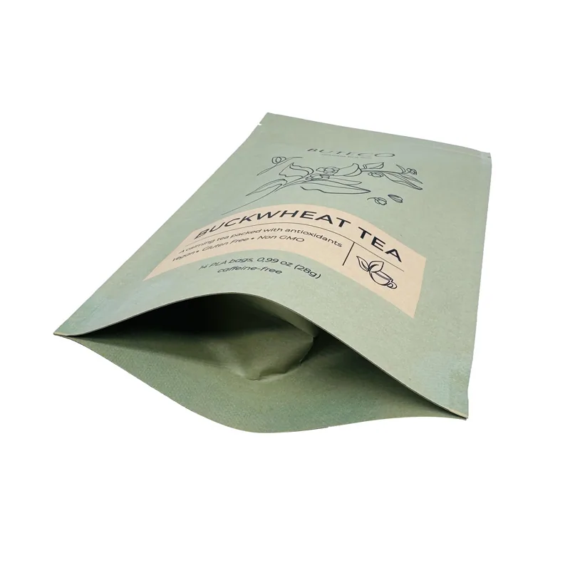 Kraft Paper Tea Bag - Eco Friendly Kraft Tea Leaf Packaging Pouch for Organic Brands — detail view