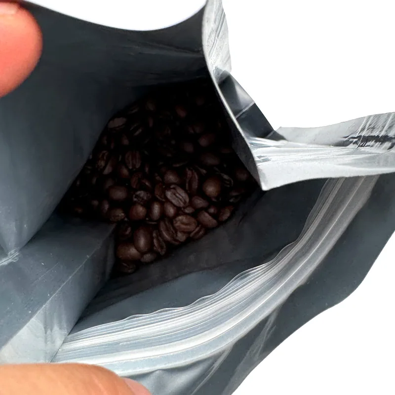 Matte Black Premium Coffee Packaging Bags - Luxury Coffee Bags for Brands — detail view
