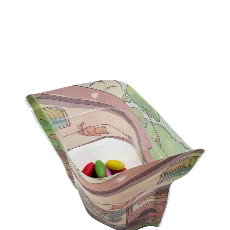 Stand Up Pouch with Clear Window - Retail Display Stand Up Packaging Bag for Food