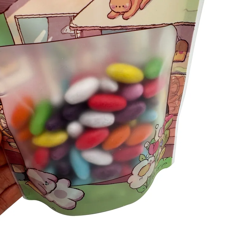 Stand Up Pouch with Clear Window - Retail Display Stand Up Packaging Bag for Food — detail view