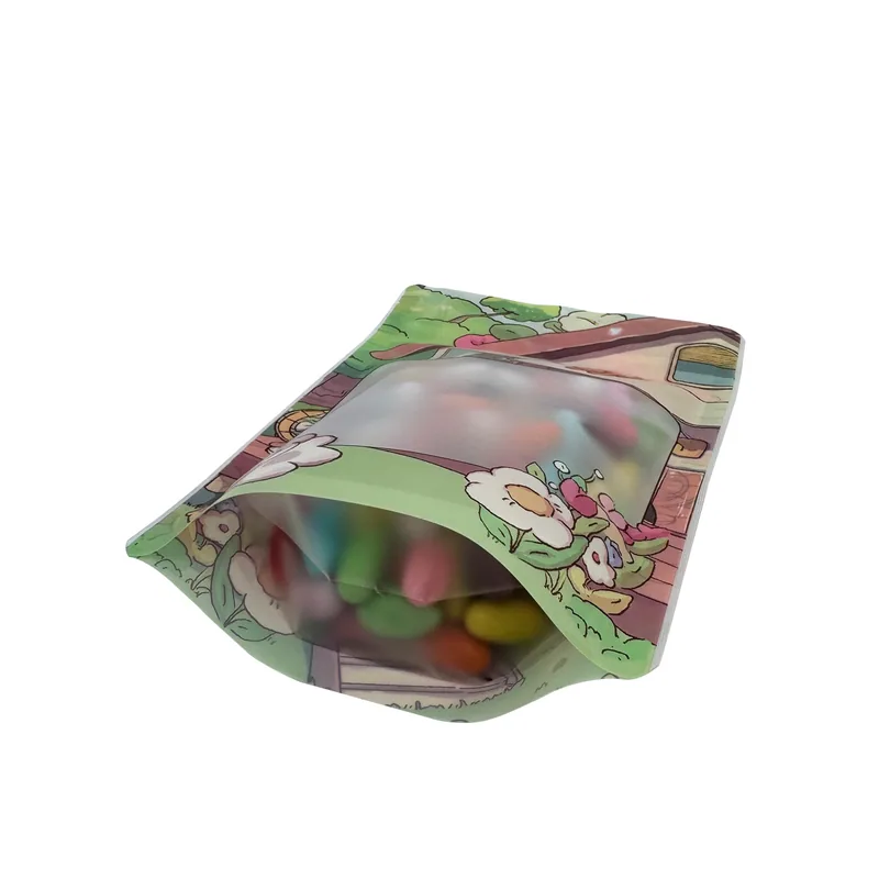 Stand Up Pouch with Clear Window - Retail Display Stand Up Packaging Bag for Food — detail view