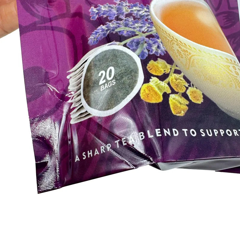 Tea Bag with Resealable Zipper - Reusable Airtight Tea Leaf Packaging Pouch for Daily Use