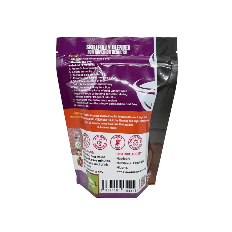 Tea Bag with Resealable Zipper - Reusable Airtight Tea Leaf Packaging Pouch for Daily Use — detail view